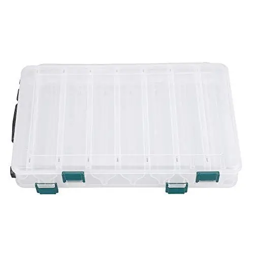 Produktbild: Köderbox, Angelköderbox, Doppelseitig, Kunststoff, Angelköderbox, Köderhalter, Großes Fassungsvermögen, Zubehör, Köder-Aufbewahrungsbox (10 Fächer) (14 Quadrate)