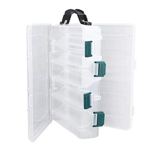 Produktbild: POENVFPO Angelköder-Box, Robuster Kunststoff, Großes Fassungsvermögen, Angelköder-Box, Köderhalter, Angelzubehör (10 Zellen)