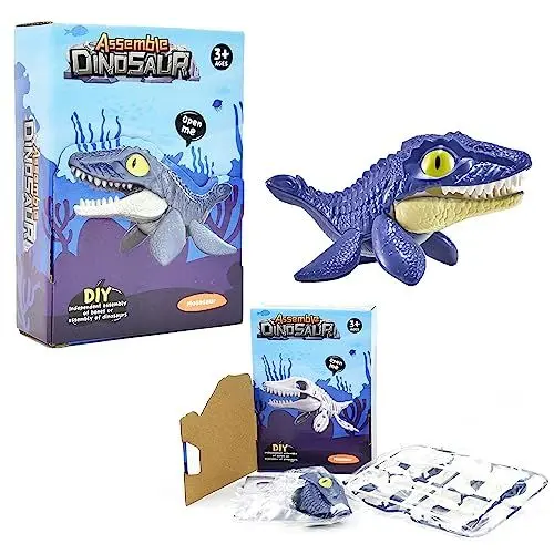 Produktbild: Kögler 90532 - DIY Dinosaurier Bausatz - Faszinierender Mosasaurus Dino mit Skelett zum Zusammenbauen