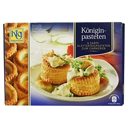 Produktbild: Königinpasteten zarte Blätterteigpasteten zum Garnieren, 6 Stück (2 x 3)