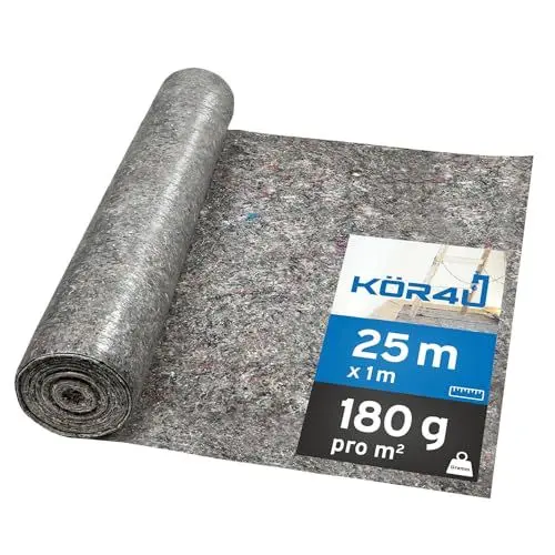 Produktbild: kör4u Malervlies 25m, 180g Abdeckvlies Staubdichtes, Rutschfestes Malervlies für Renovierungen, Umzüge und Heimwerkerprojekte