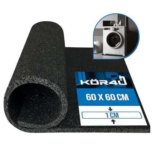 Produktbild: kör4u Premium Antivibrationsmatte 60x60x1cm, zuschneidbar, Schallschutzmatte, Gummimatte, Schwingungsdämpfer, geeignet als Waschmaschinenunterlage