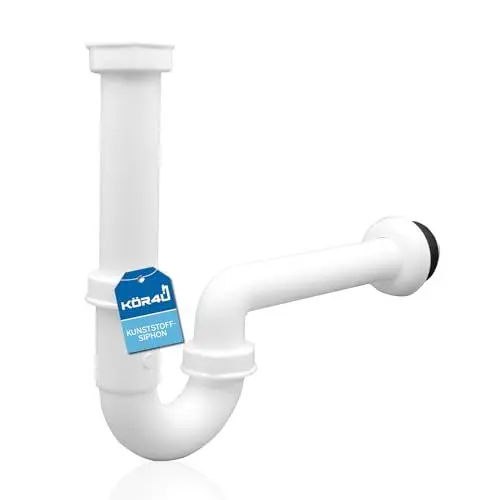 Produktbild: kör4u Röhrengeruchverschluss Siphon Kunststoff 1 1/4 Zoll x 32mm, Gummimanschette, Gumminippel für Abflussrohr 50x32mm