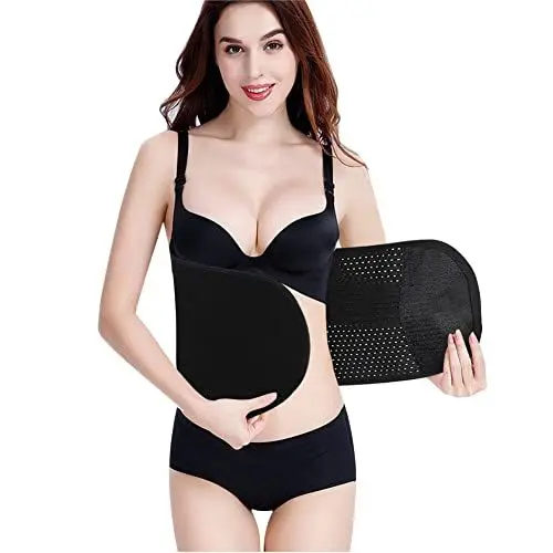 Produktbild: Körper Abnehmen Gürtel, Postpartum Bauch Gürtel Postpartum Abnehmen Frauen Bauch Gürtel Elastische Mutterschaft Unterstützung Postpartum Taille Wrap(Schwarz)