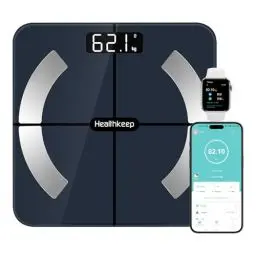 Produktbild: Körperfettwaage, Bluetooth Personenwaage mit App, Smart Digitale Waage für Körperfett, BMI, Gewicht, Muskelmasse, Wasser, Protein, Skelettmuskel, Knochengewicht, BMR, Schwarz