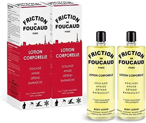 Produktbild: Körperlotion, Glasflasche Duo 2 x 250 ml, Konzentrat ätherischer Öle, Tonus, Frische, Wohlbefinden, Friction von Foucaud Französische Marke