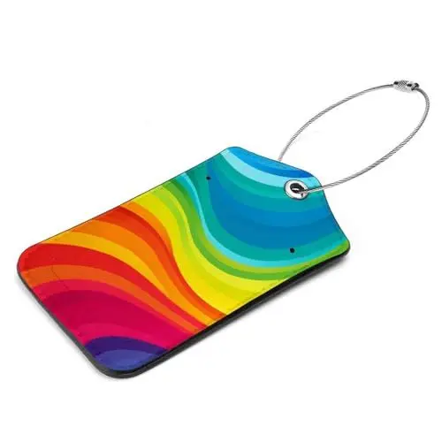 Produktbild: Kofferanhänger für Koffer,Kofferanhänger für Gepäck,Kofferanhänger,2-Pc,Farbige Streifen Regenbogen
