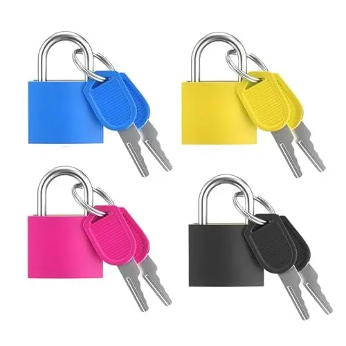Produktbild: Kofferschloss 4 Stück Vorhängeschloss Gepäckschloss Vorhängeschloss Klein Schloss mit Schlüssel Bunt Suitcase Locks Kofferschloss für Flugreisen