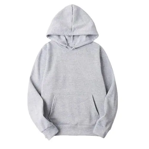 Produktbild: KOG Hoodie für Damen Baumwolle Kapuzenpullover Einfarbige Hooded Sweatshirt Warm Oberteil Hoodies Mode Langarmshirt Retro Teenager Mädchen Winter Oversized Oberteile Grau L