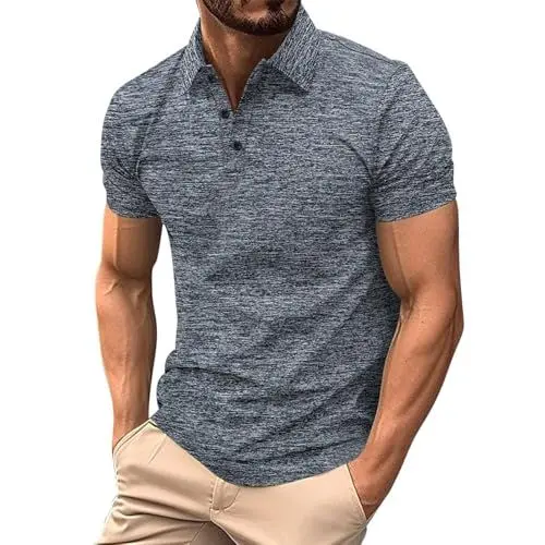 Produktbild: KOG Poloshirts für Herren Polo Shirt Kurzarm Oberteile Einfarbig Wandershirt Business Baumwolle Tee Gutschein Männer T-Shirt Basic Arbeitsshirt Jungen Freizeit Kleidung Angebote Marine XXL