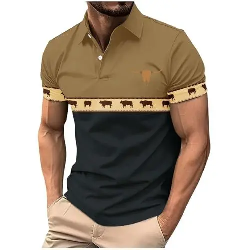 Produktbild: KOG Poloshirts für Herren Polohemd Kurzarm Bekleidung Mode Motiv Oberteil Sommer Baumwolle Sportshirt Sale Herren Top Lässig Freizeitshirt Teenager Leicht Shirt Gutschein Schwarz M