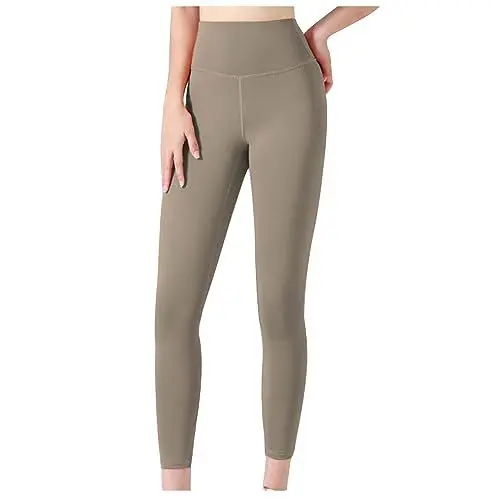 Produktbild: KOG Sale Angebote Damen Leggings High Waist Leggins Sexy Gym Leggings Shapewear Tanzhose Frauen Jogginghose Print Outdoor Hose Elegante Sporthose Lang Yoga Hose Amazon Basics Khaki XXL