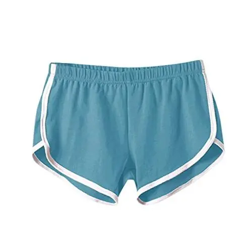 Produktbild: KOG Sport Shorts Damen Locker Pyjamahose Kurz Schlafanzughose Kurz Sexy Yogahose Sporthose Elegant Yoga Shorts Baumwolle Himmelblau XXL