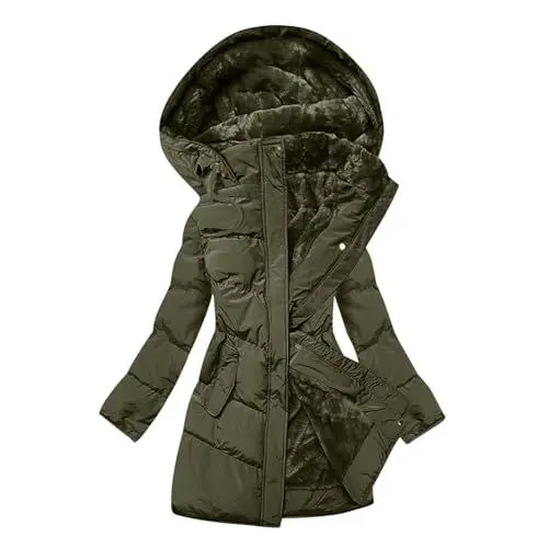Produktbild: KOG Steppjacke Damen Jacke Mode Daunenjacken Baumwolle Daunenmantel Bekleidung Teenager Mädchen Amazon Essentials Damen Winter Strickjacken Freizeit Frauen Softshelljacke Angebote Grün XL