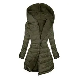 Produktbild: KOG Steppjacke Damen Puffer Jacke Elegant Dufflecoat Baumwolle Fahrradmantel Daunenjacke Oberteile Frauen Prime Retro Trenchcoat Freizeit Pullover Cordjacke Gutschein Amazon Grün XL