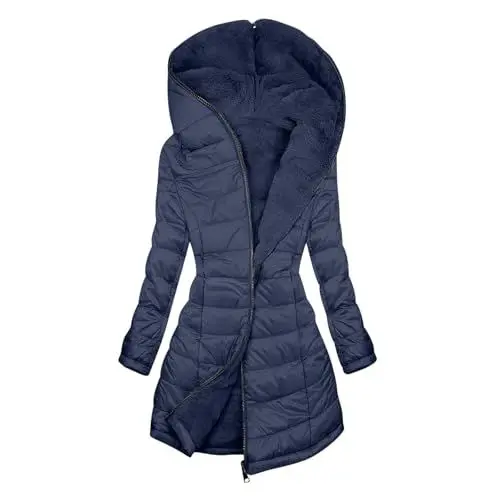 Produktbild: KOG Steppjacke Damen Wintermantel Warme Parka Baumwolle Fahrradjacke Jacken Bekleidung Teenager Mädchen übergangsjacke Gutschein Retro Trenchcoat Softshelljacken Angebote Marine XL
