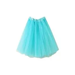 Produktbild: KOG Tüllrock Damen Tutu Rock 50Er Rockabilly Petticoat Karneval Kostüm Glitzer Festival Outfit Ballkleid Ballettrock Cosplay Festliche Minirock Partykleid Unterrock Tanzrock Tanzkleid Hellblau