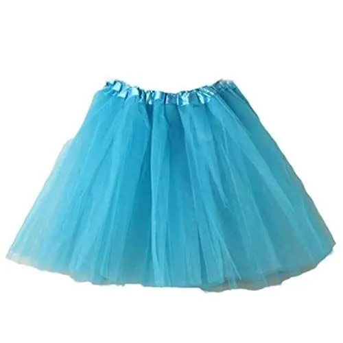 Produktbild: KOG Tüllrock Damen Tutu Rock 50Er Rockabilly Petticoat Karneval Kostüm Glitzer Festival Outfit Ballkleid Ballettrock Cosplay Festliche Minirock Partykleid Unterrock Tanzrock Tanzkleid Himmelblau