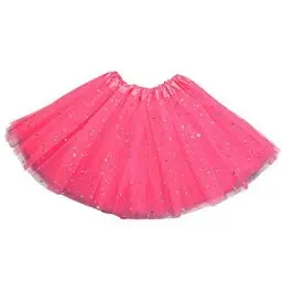Produktbild: KOG Tüllrock Kinder Mädchen Tütü Tutu Rock 1-9 Jahre Rockabilly Petticoat Karneval Kostüm Glitzer Festival Outfit Unterrock Tanzrock Tanzkleid Ballkleid Ballettrock Festliche Minirock Knalliges Pink