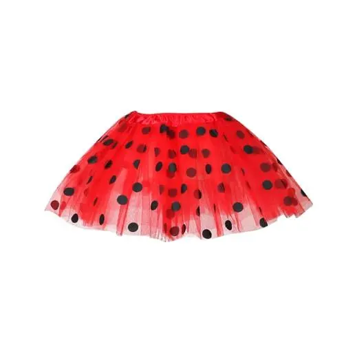 Produktbild: KOG Tüllrock Kinder Mädchen Tütü Tutu Rock 1-9 Jahre Rockabilly Petticoat Karneval Kostüm Glitzer Festival Outfit Unterrock Tanzrock Tanzkleid Ballkleid Ballettrock Festliche Minirock Rot
