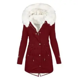 Produktbild: KOG Winterjacke Damen Daunenjacke Mode Parka Baumwolle Fahrradmantel Einfarbig Bekleidung übergangsjacken Prime Warm Sweatjacke Pullover Teenager Mädchen Steppjacke Gutschein Amazon Wein S