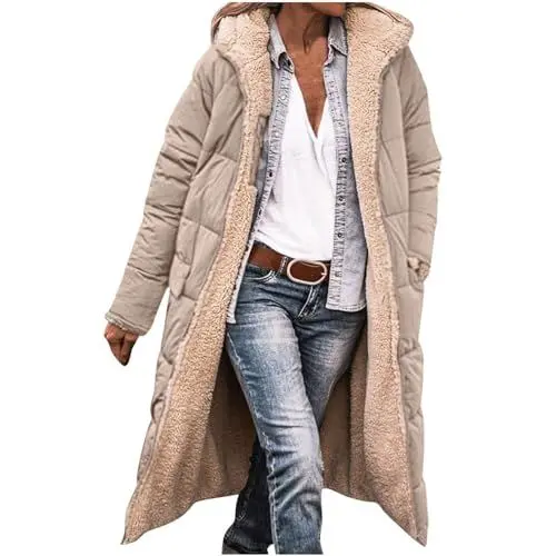 Produktbild: KOG Winterjacke Damen Jacken Elegant Jacke Baumwolle Bomberjacke Einfarbig Kleidung Frauen übergangsmantel Sale Damen Warmes Blusenjacke Retro Kapuzenpullover Fleecepullover Angebote Rosa M