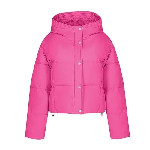 Produktbild: KOG Winterjacke Damen Puffer Jacke Warmes Wintermantel Baumwolle Parka Bekleidung Teenager Mädchen Amazon Essentials Damen Retro Strickjacken Winter Pullover Steppmantel Prime Rosa M