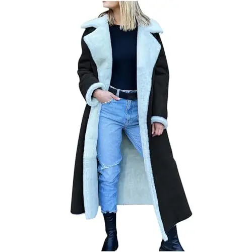 Produktbild: KOG Winterjacke Damen Wintermantel Mode Jacken Baumwolle Wanderjacke Einfarbig Oberteile Teenager Mädchen Amazon Gutschein Winter Windbreaker Hoodie Frau Fleecemantel Amazon - prime Schwarz XXL