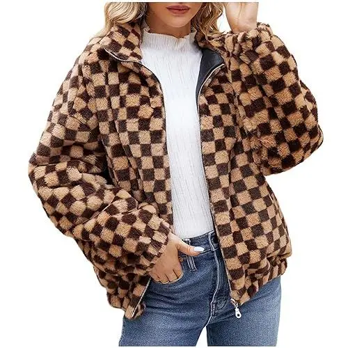 Produktbild: KOG Winterjacke für Damen Daunenjacken Winter Daunenjacke Baumwolle Fahrradmantel Einfarbige Bekleidung Frau übergangsmantel Gutschein Trenchcoat Mode Hoodie Frauen Steppjacke Prime Braun L