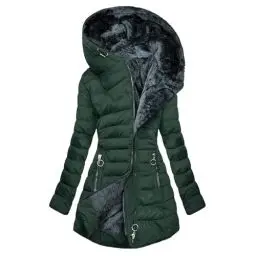 Produktbild: KOG Winterjacke für Damen Jacke Elegante Dufflecoat Baumwolle Einfarbig Oberteil Frau Warehouse Deals Angebote Mode Strickjacken Warm Kapuzenjacke Teddyjacke Outlet Angebote Grün XXL