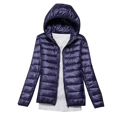 Produktbild: KOG Winterjacke für Damen Jacke Warm Parka Baumwolle Fahrradmantel Daunenmantel Bekleidung übergangsmantel Outlet Amazon Mode Trenchcoat Elegant Frau Teddy Jacken Gutscheine Marine L