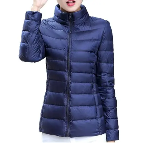 Produktbild: KOG Winterjacke für Damen Jacken Elegant Parka Baumwolle College Jacke Einfarbige Bekleidung Frauen Angebote Winter Strickjacke Retro Kapuzenmantel Frau Fleecepullover Angebote Marine XXL