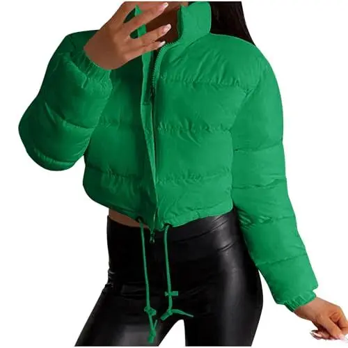 Produktbild: KOG Winterjacke für Damen Jacken Warm Parka Baumwolle Laufjacke Kleidung Teenager Mädchen übergangsjacke Prime Mode Blusenjacke Retro Kapuzenmantel Frau Dufflecoat Sale Angebote Grün M
