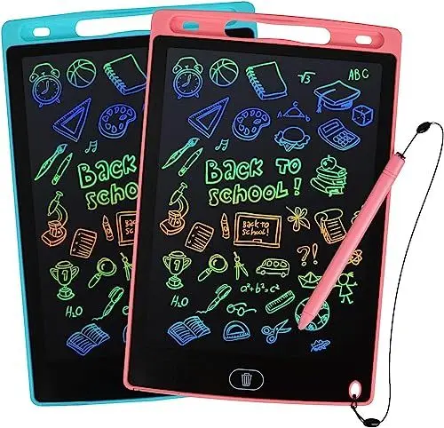Produktbild: kogabanny 2 Stück LCD Schreibtafel Zeichenbrett Bildschirm 8,5 Zoll Umweltfreundlich Heller Bunten Schrift Pad Lernspielzeug-Geschenk für Kinder 3-10 Jahre altes Mädchen Jungen