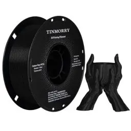 Produktbild: Kohlefaser PETG Filament 1.75mm, TINMORRY PETG-CF 3D-Druckmaterialien, Kompatibel mit Creality K1C, QIDI MAX3, FLASHFORGE Adventurer 5M, Prusa MK4, Bambu LAB FDM 3D Drucker, 1 KG 1 Spule, Schwarz