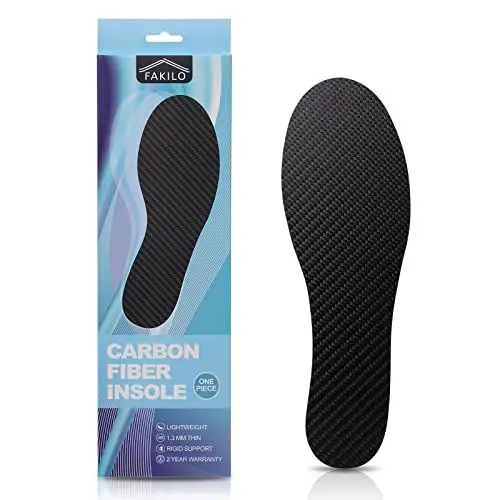 Produktbild: Kohlefaser-Einlegesohle 1 Stück, FAKILO Kohlefaser-Einlegesohlen Schuheinlagen für Damen Herren, starre Unterstützung für Rasenzehen, Fußfrakturen, Hallux Rigidus, Mortons Toe-253mm
