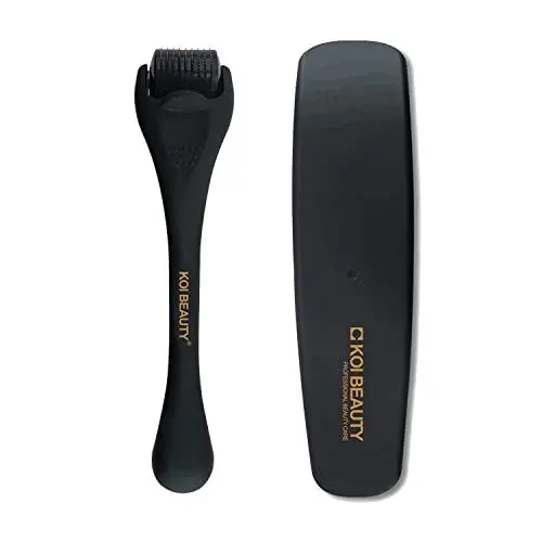 Produktbild: KOI BEAUTY Bartroller 0,5 mm, Dermaroller Haare, Bart Roller Bartwuchs, Professioneller Microneedling Roller Für Bart-, Haar- und Hautpflege Für Mann Frau, Derma roller mit 540 Titan Nadeln zu Hause