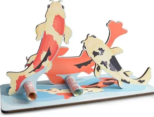 Produktbild: Koi Deko - Kois 3D-Holzkarte | Geldgeschenke, Koi Fish, Teich Deko, Teich Deko Garten, Teich Geschenk, Koi Karpfen Deko, Karpfen, Koi Fisch