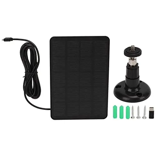 Produktbild: Koieam Solar-Ladepanel, monokristallines Silizium, 4 W, 5 V, mit Ladekabel für Überwachungskameras im Freien (Black)