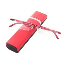 Produktbild: KoKoBin Ultraleichte TR90 rahmenlose Lesebrille mit Brillenetui Lesehilfe für Damen und Herren(rot,+1.0)