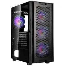 Produktbild: KOLINK Observatory Duo ARGB Midi-Tower - E ATX Gehäuse - Computer Case - Gaming PC Gehäuse Glas - Vier vorinstallierte ARGB/PWM-Lüfter - PC Case Airflow - PC-Gehäuse Wasserkühlung
