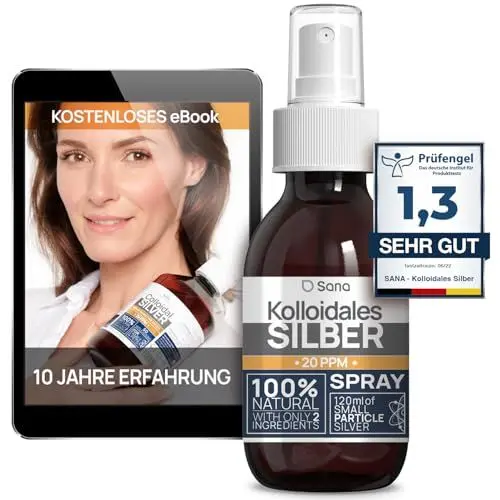 Produktbild: Kolloidales SilberSpray 125 ml ● Premium Silber Spray Für Mensch, Hund & Katze ● Carbon Neutral ● 100% natürlich mit 2 Zutaten 20 PPM