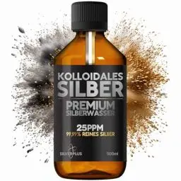 Produktbild: Kolloidales Silber 25PPM | 500 ml | Silberwasser mit 99,99% reinem Silber | Aktive Silberionen | Für die ganze Familie | GMP-zertifiziertes Labor | 100% natürliche Lösung | SILVERPLUS