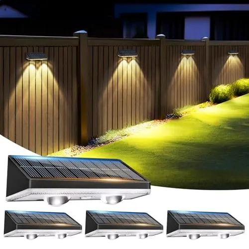 Produktbild: kolpop Solarlampen für Außen Garten, Solar Wandleuchten Aussen mit 3 Farbtemperaturen, IP65 Wasserdichte Solarleuchten für Aussen für Garten Wand Zaun Veranda Terrasse Schwimmbäder-4 Stücke 9.5 * 5cm