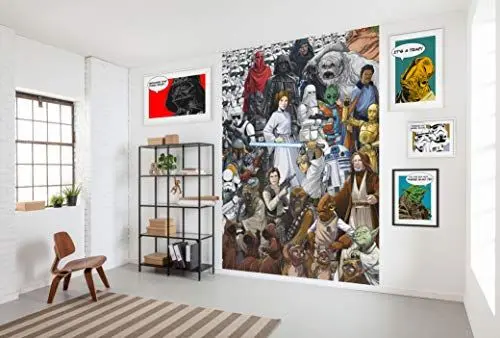 Produktbild: Komar 4-4111 Fototapete Classic Cartoon Collage-Größe 184 x 254 cm (Breite x Höhe), Star Wars 9, Jedi, Skywalker, Tapete, Wandgestaltung, Dekoration-4-4111, Bunt