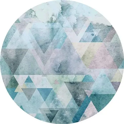 Produktbild: Komar DOT runde und selbstklebende Vlies Fototapete Blueprism - Ø Durchmesser 125 cm - 1 Stück - Tapete, Dekoration, Wandtapete, Wandbild, Wandbelag, Designtapete - D1-011