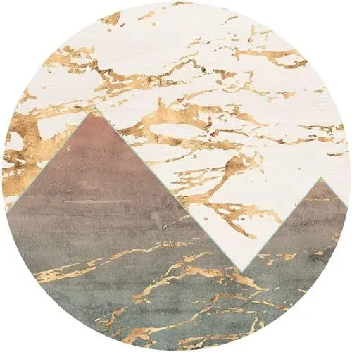 Produktbild: Komar DOT runde und selbstklebende Vlies Fototapete Precious Peaks - Ø Durchmesser 125 cm - 1 Stück - Tapete, Dekoration, Wandtapete, Wandbild, Wandbelag, Designtapete - D1-054
