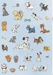 Produktbild: Komar Disney Wandtattoo Disney Cats and Dogs - 50 x 70 cm (Breite x Höhe) - 27 Teile - Susi, Strolchi, Dalmatiner, Deco-Sticker, Wandaufkleber, Wandsticker, Wanddeko, Kinderzimmer - 14099h
