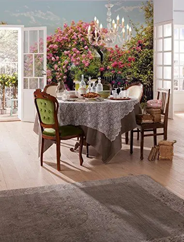 Produktbild: Komar Fototapete ROSE GARDEN | 368 x 254 cm | Tapete, Wand, Dekoration, Wandbelag, Wandbild, Wanddeko, Natur, Garten, Baum, Blumen, Blüten | 8-936