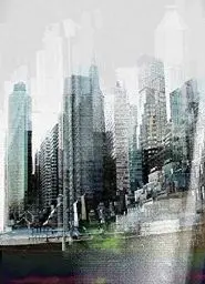 Produktbild: Komar Fototapete RUSH | 184 x 254 cm -Tapete, Wand Dekoration, Stadt, Skyline, 3D, Abstrakt, Design, Illustration, Schlafzimmer, Wohnzimmer | 4-202